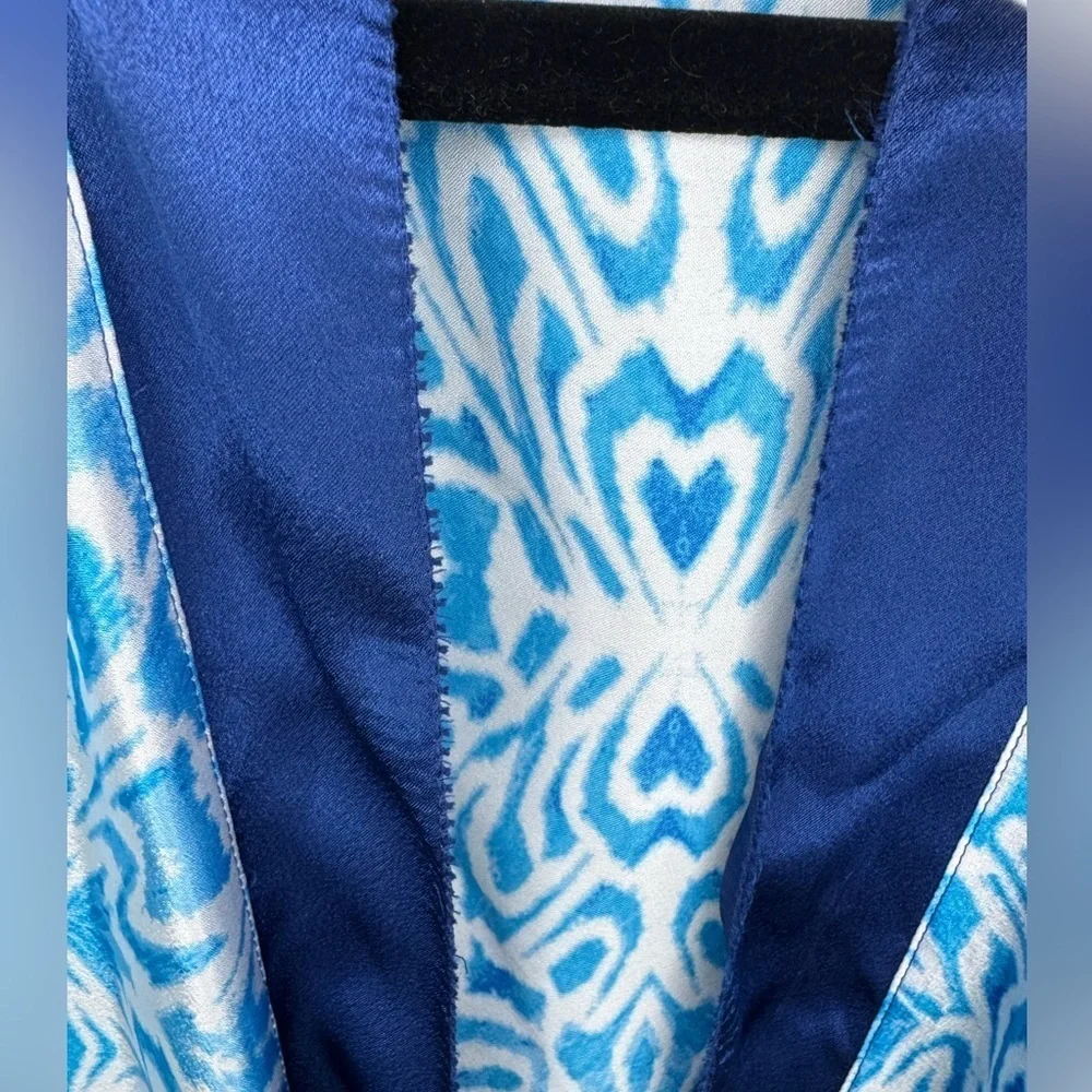 Oscar de la Renta Pink Label Blue Robe Size M - Picture 4 of 6
